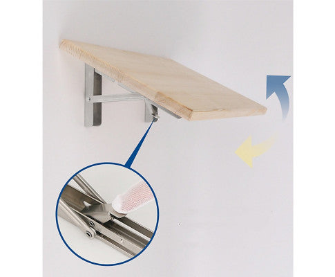 2x 10" Stainless Steel Folding Table Bracket Shelf- Silver