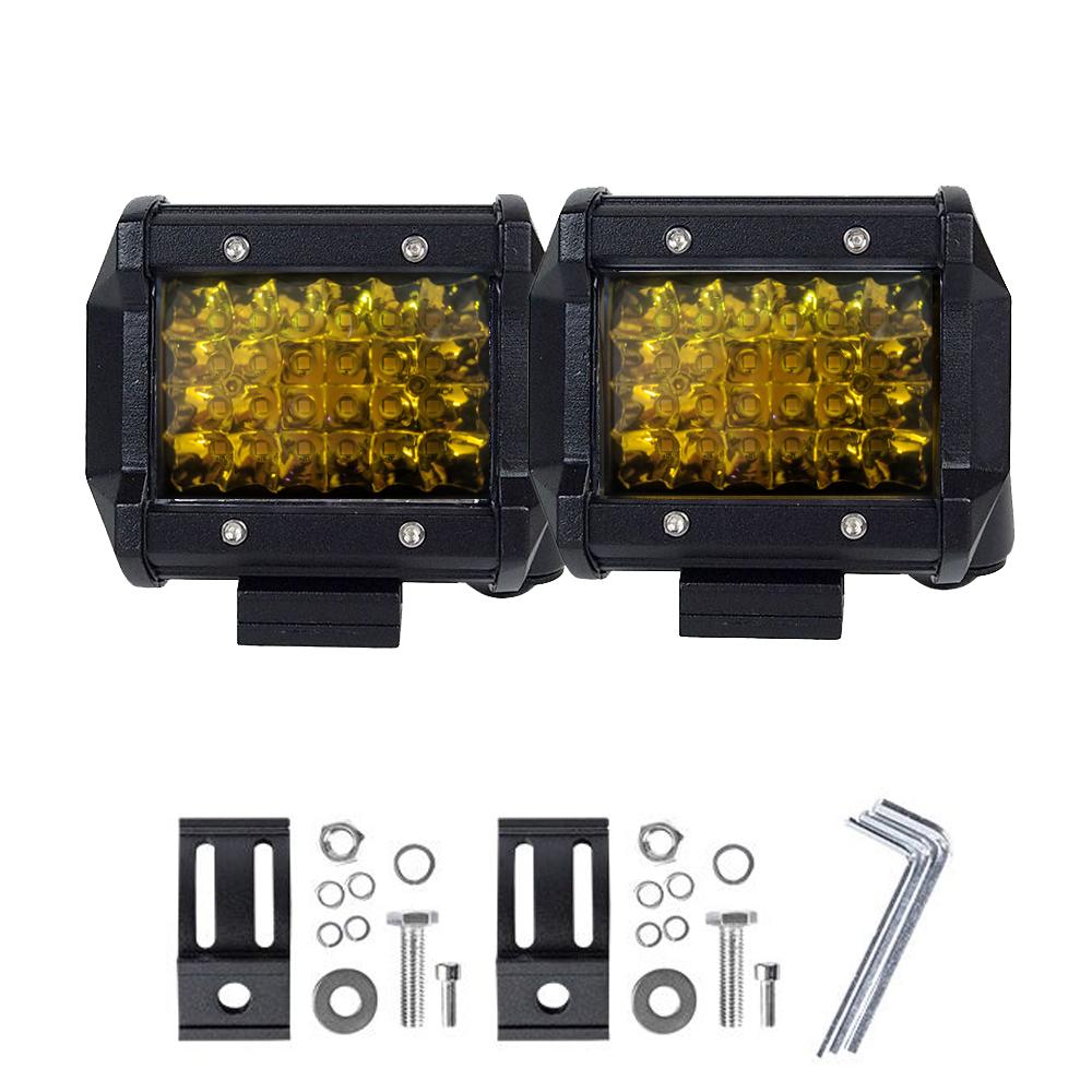Lights 2x 4 inch Spot LED Work Light Bar Philips Quad Row 4WD Fog Amber Reverse Driving