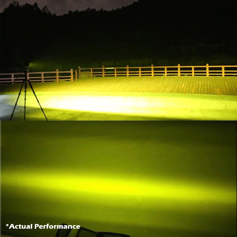 Fatherday-auto accessoirs 2x 5inch Flood LED Light Bar Offroad Boat Work Driving Fog Lamp Truck Yellow