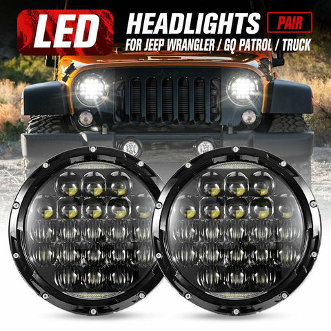 2x 7inch LED Headlights Insert Hi-Lo Beam DRL for Jeep Wrangler Patrol GQ Truck