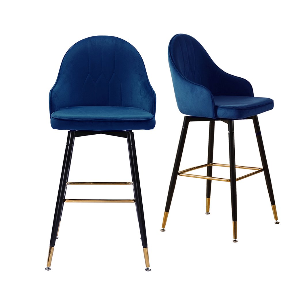 Fatherday-furniture 2x bar stools stool kitchen chairs blue