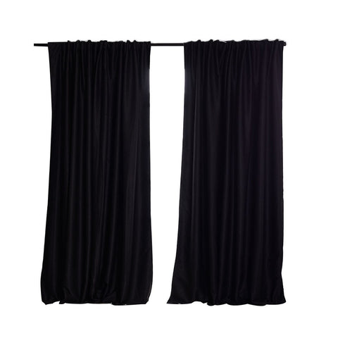 living room 2X Blockout Curtains 132cm x 213cm- Black