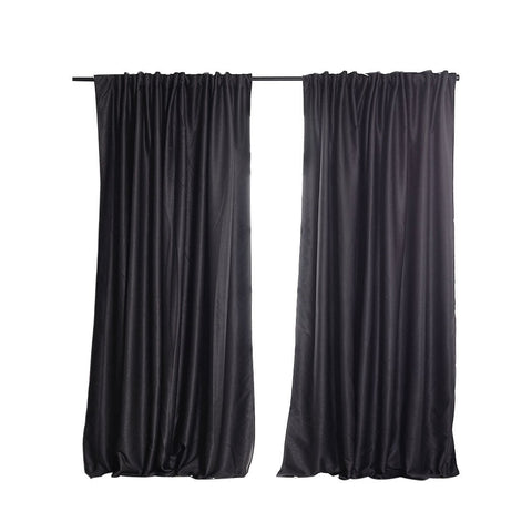 living room 2X Blockout Curtains 132cm x 213cm- Dark Grey