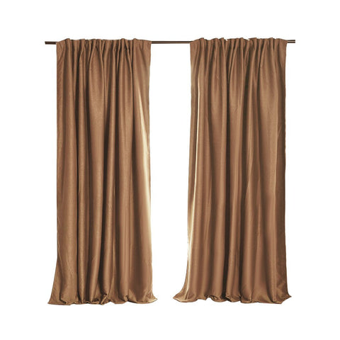 2X Blockout Curtains 132cm x 213cm- Mustard