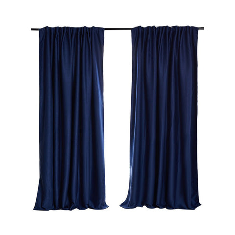 2X Blockout Curtains 132cm x 213cm- Navy