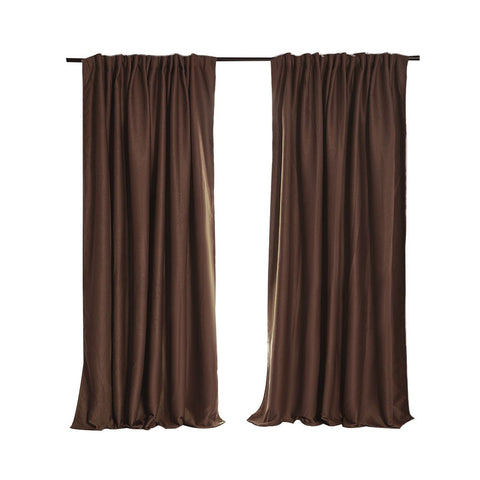 2X Blockout Curtains 132cm x 213cm Stone