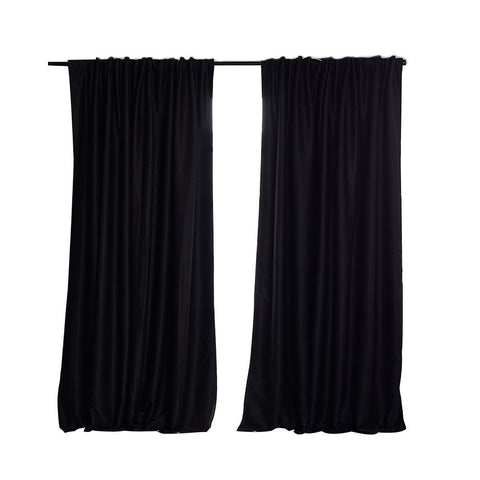 living room 2X Blockout Curtains 180cm x 230cm- Black