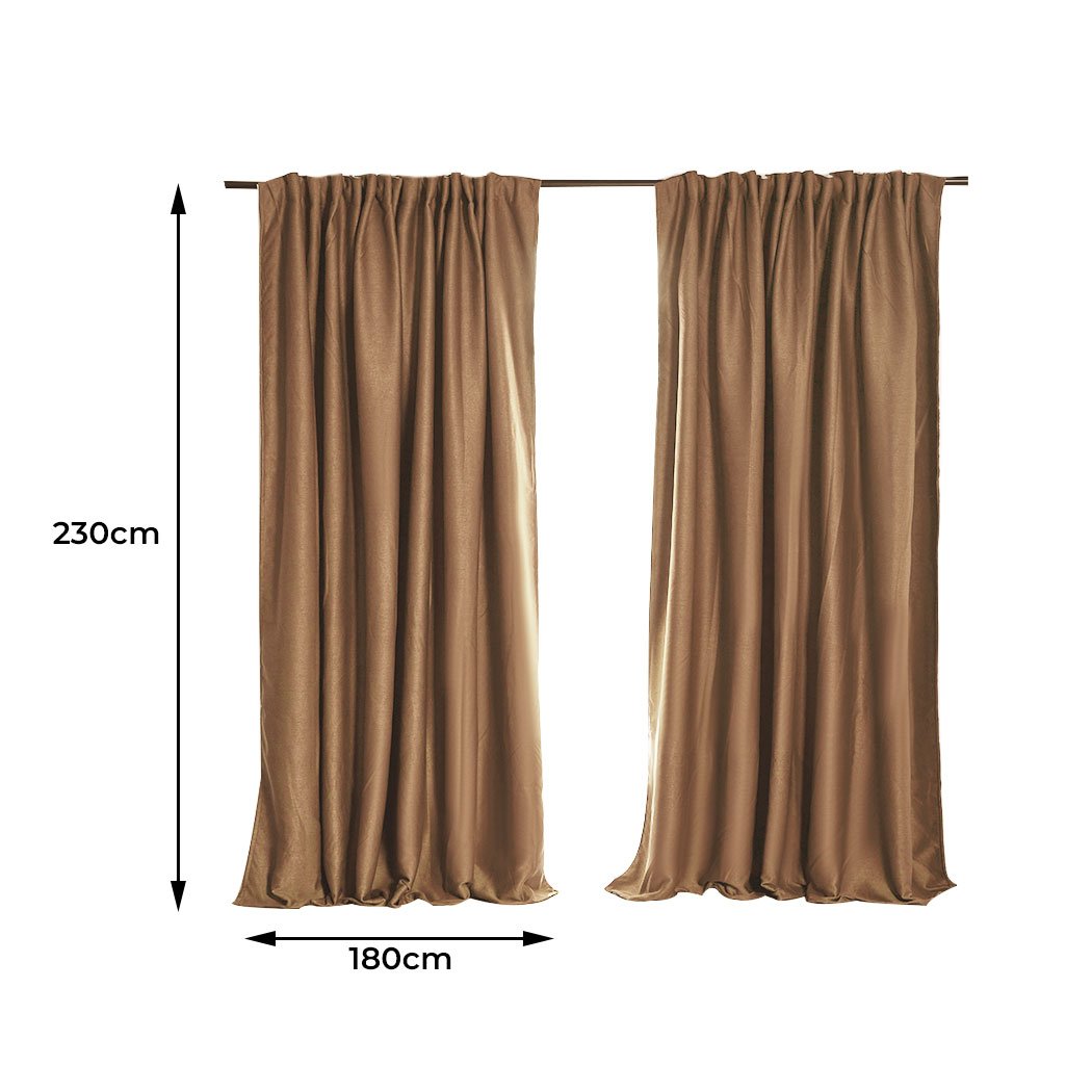living room 2X Blockout Curtains 180cm x 230cm- Mustard