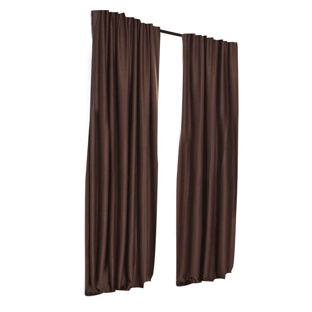 living room 2X Blockout Curtains 180cm x 230cm- Stone