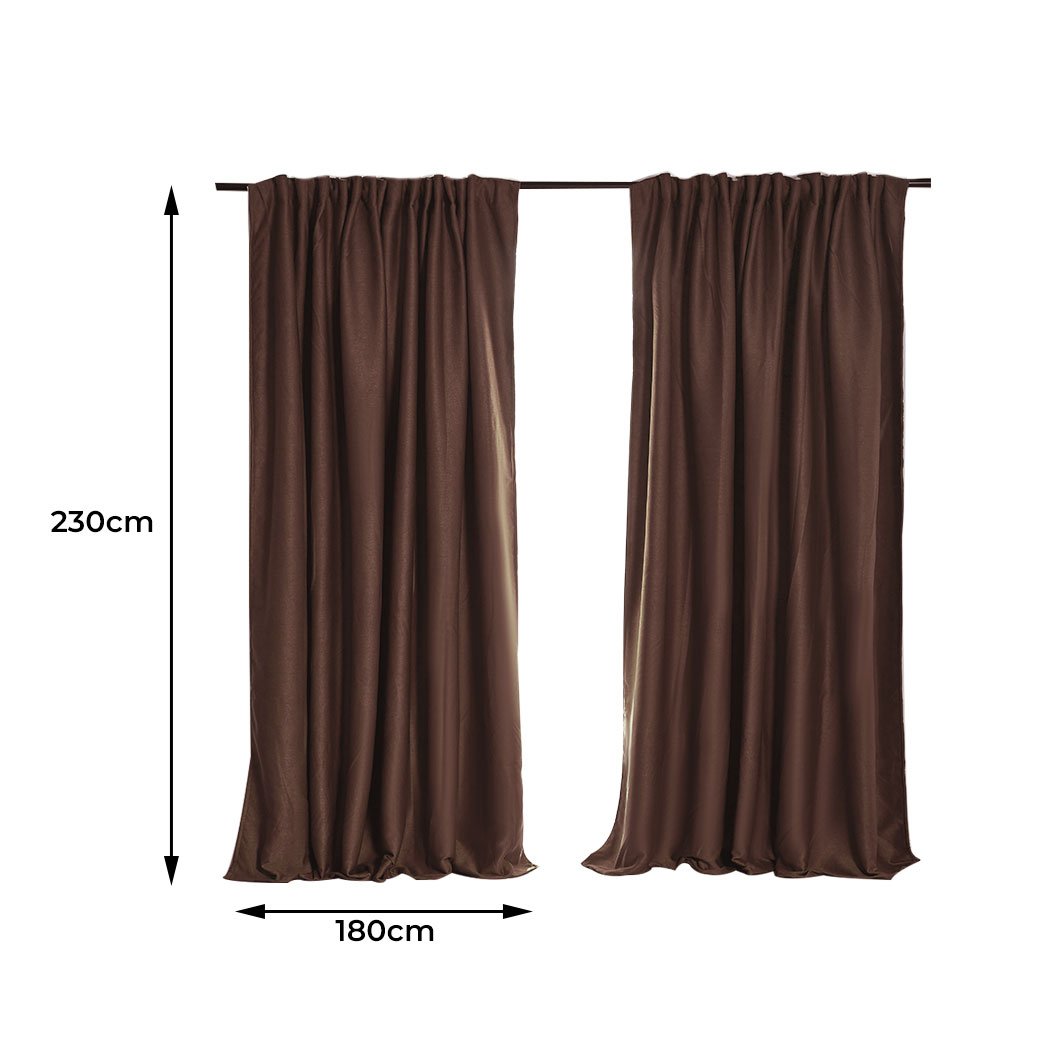 living room 2X Blockout Curtains 180cm x 230cm- Stone