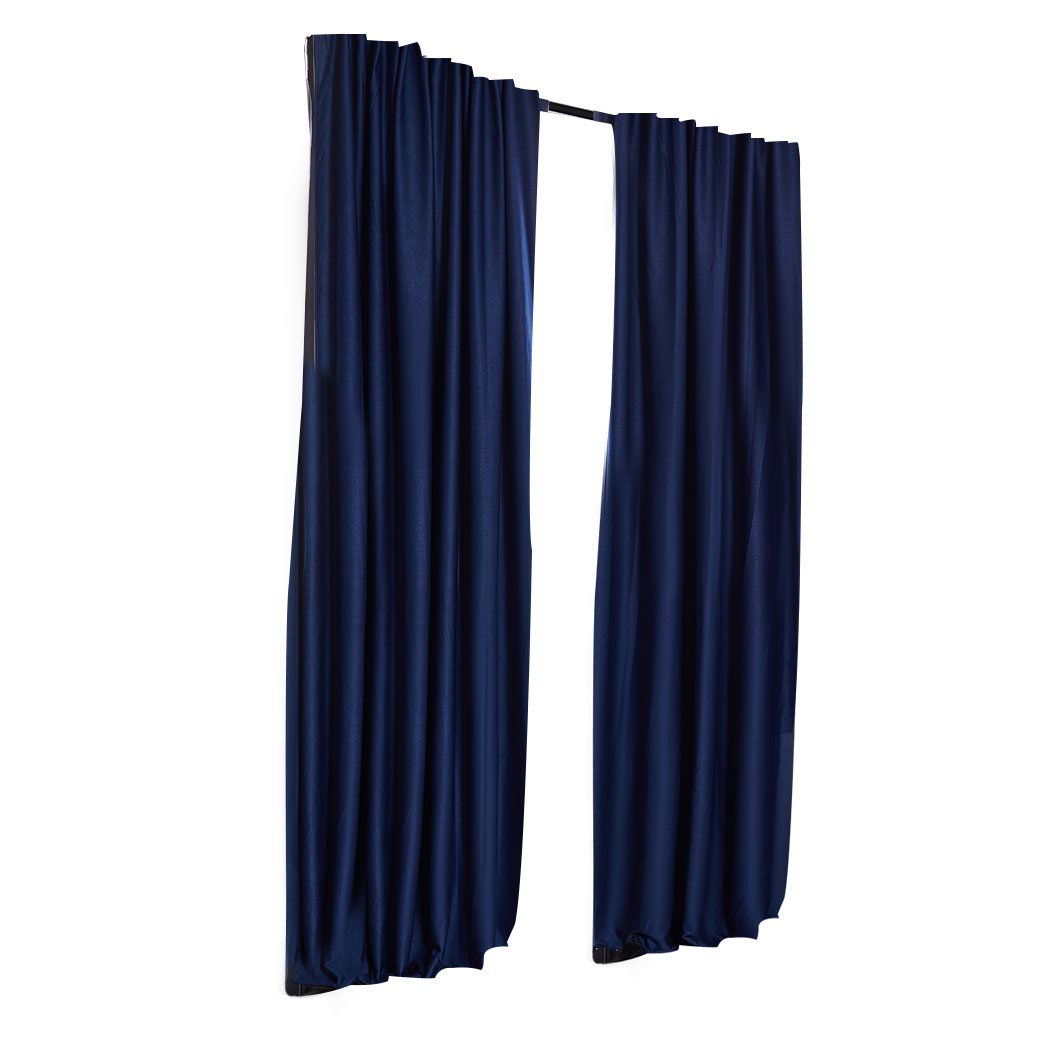 living room 2X Blockout Curtains 240cm x 230cm- Navy