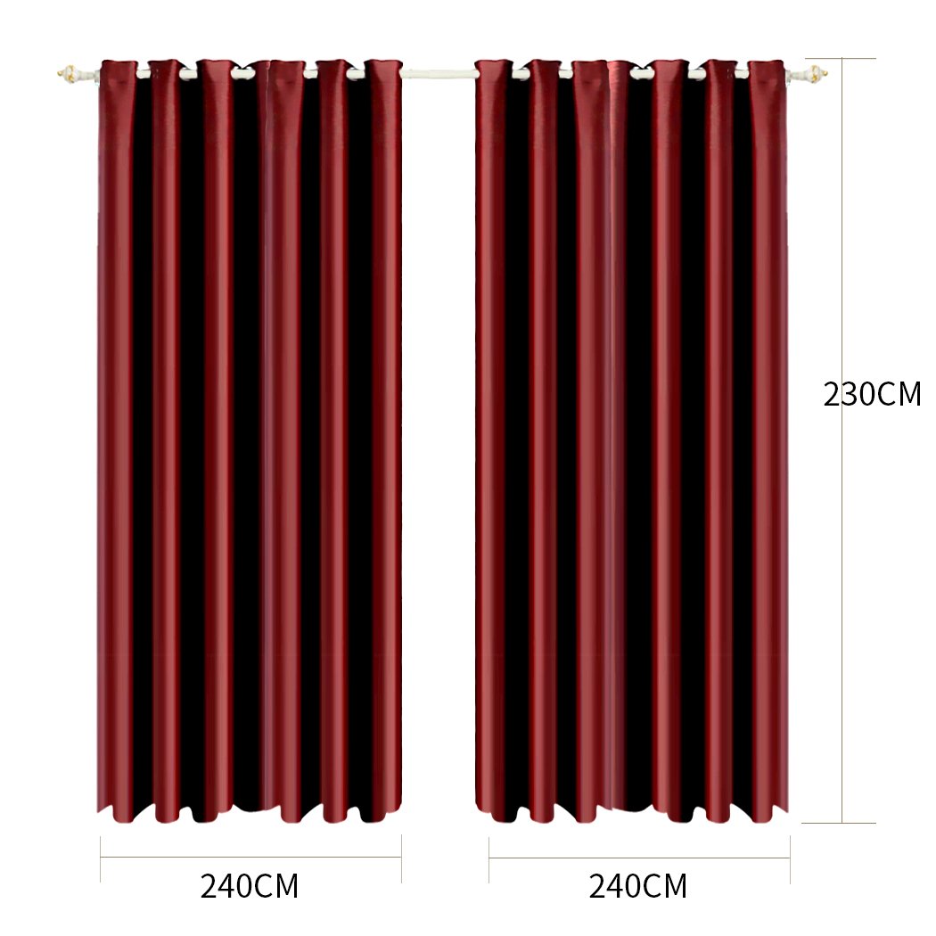 Living Room 2x Blockout Curtains Panels 240x230cm