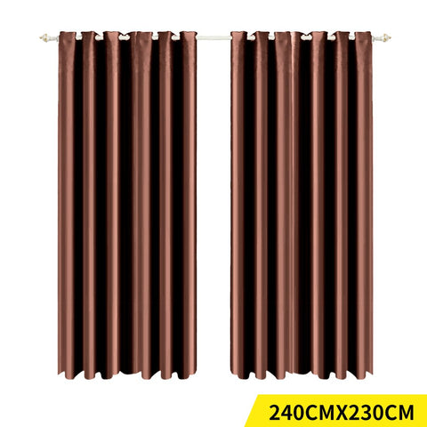 Living Room 2x Blockout Curtains Panels Blackout 3 Layers 240x230cm