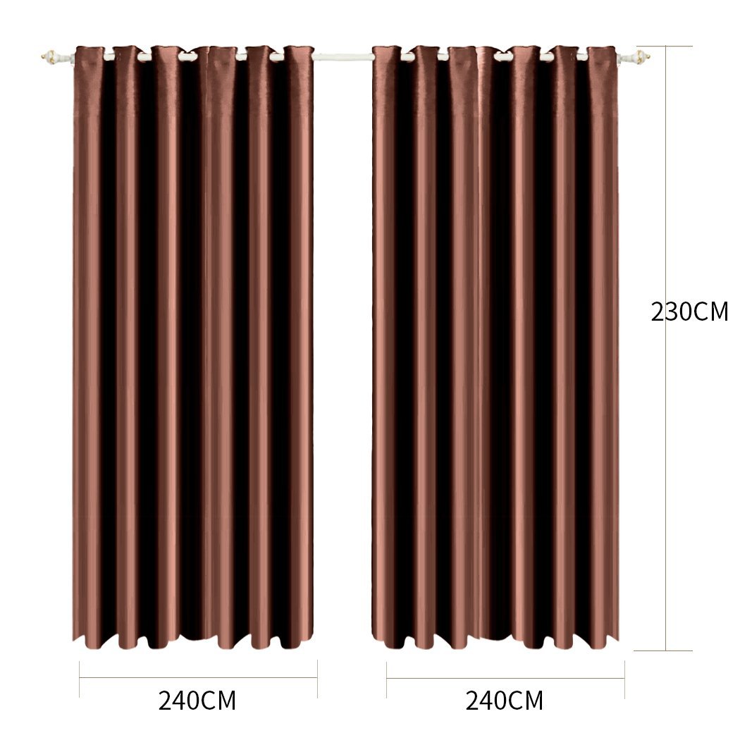 Living Room 2x Blockout Curtains Panels Blackout 3 Layers 240x230cm