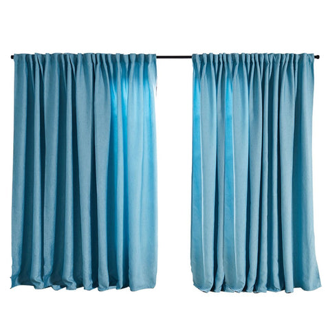 Living Room 2X Blockout Premium quality Curtains blue 240CM x 230CM