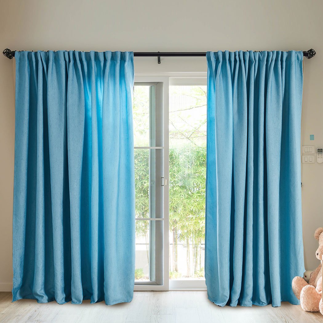 Living Room 2X Blockout Premium quality Curtains blue 240CM x 230CM