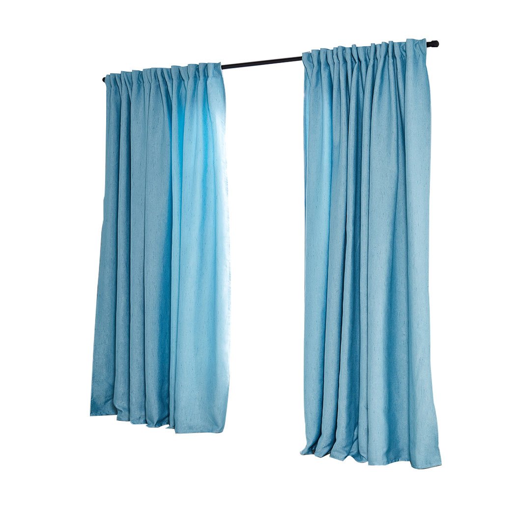 Living Room 2X Blockout Premium quality  Curtains blue140CM x 230CM