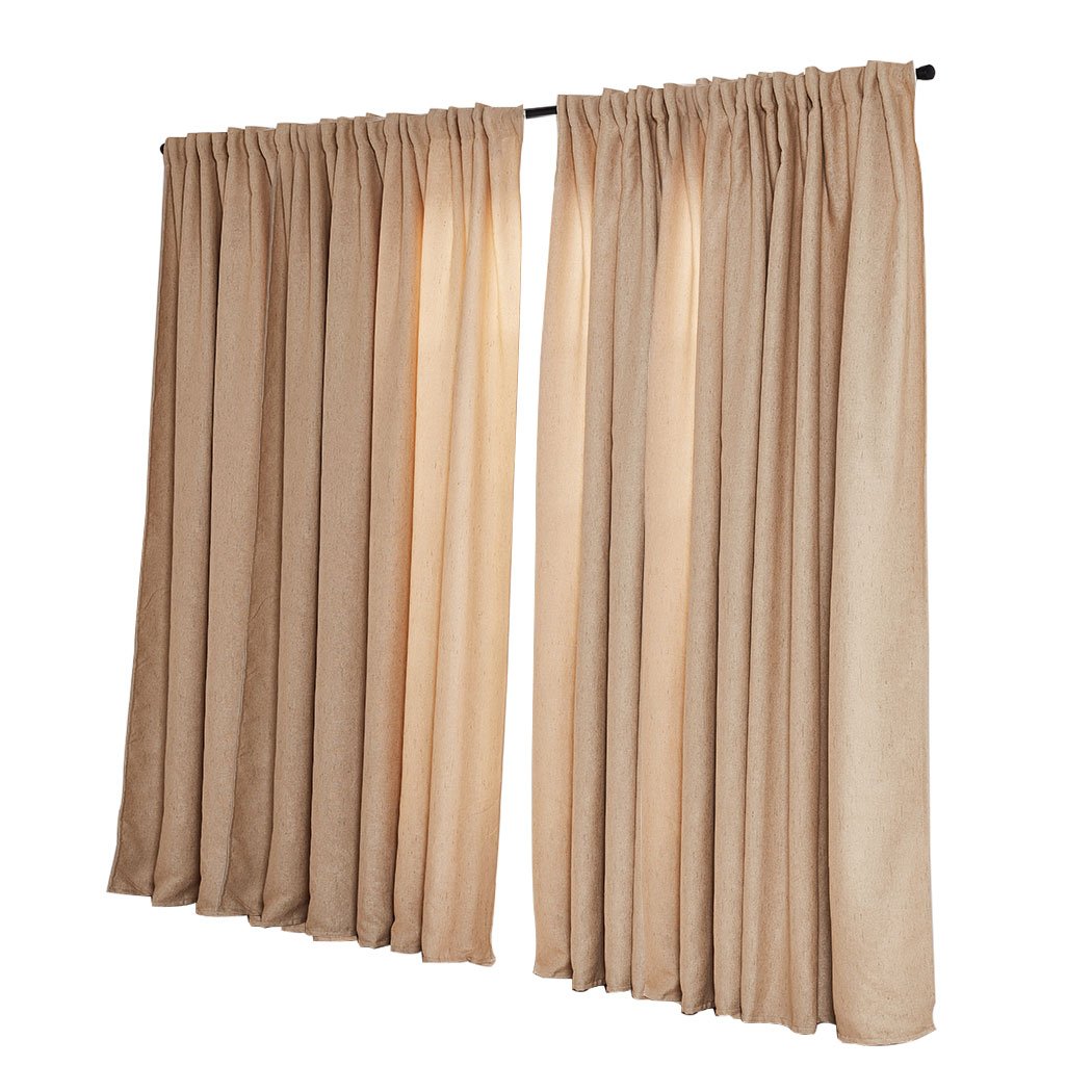 Living Room 2X Blockout Premium quality Curtains buff 240CM x 230CM