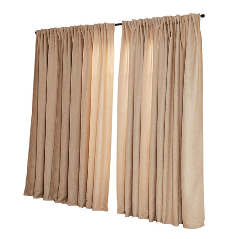 2X Blockout Premium quality Curtains buff 240CM x 230CM