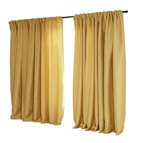 2X Blockout Premium quality Curtains Mustard 240CM x 230CM