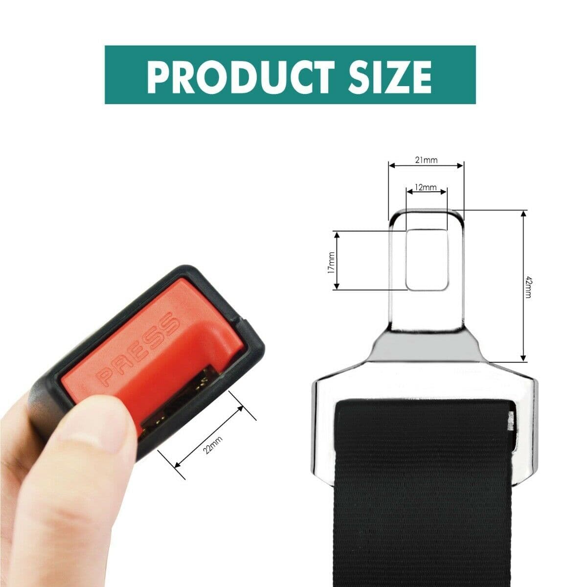 car & caravan suppli 2X Car Vehicle Seat Belt Extension Extender Strap Black Safety Buckle