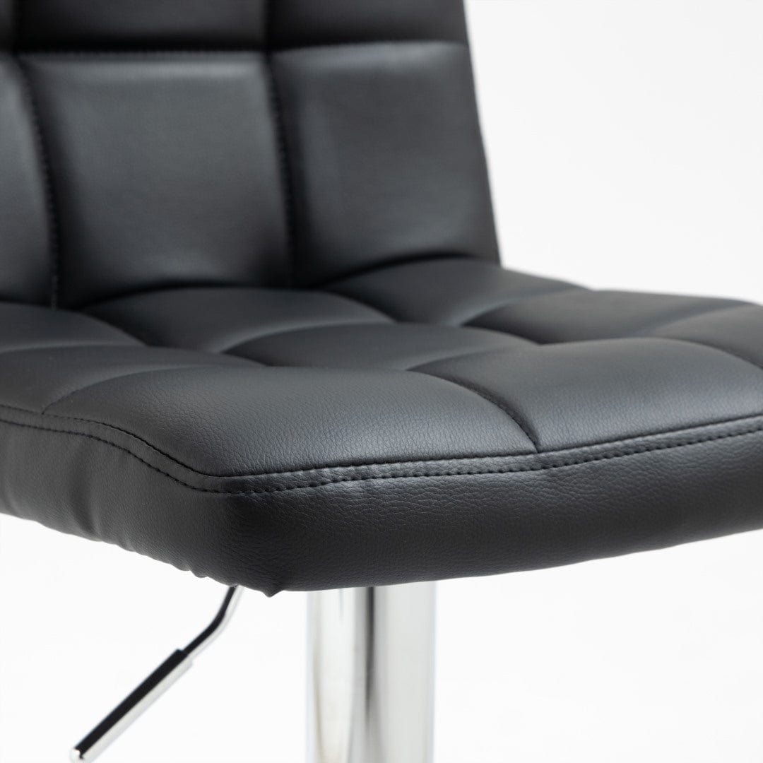 2x Counter Height PU Leather Upholstered Height Swivel Bar Stools -Black