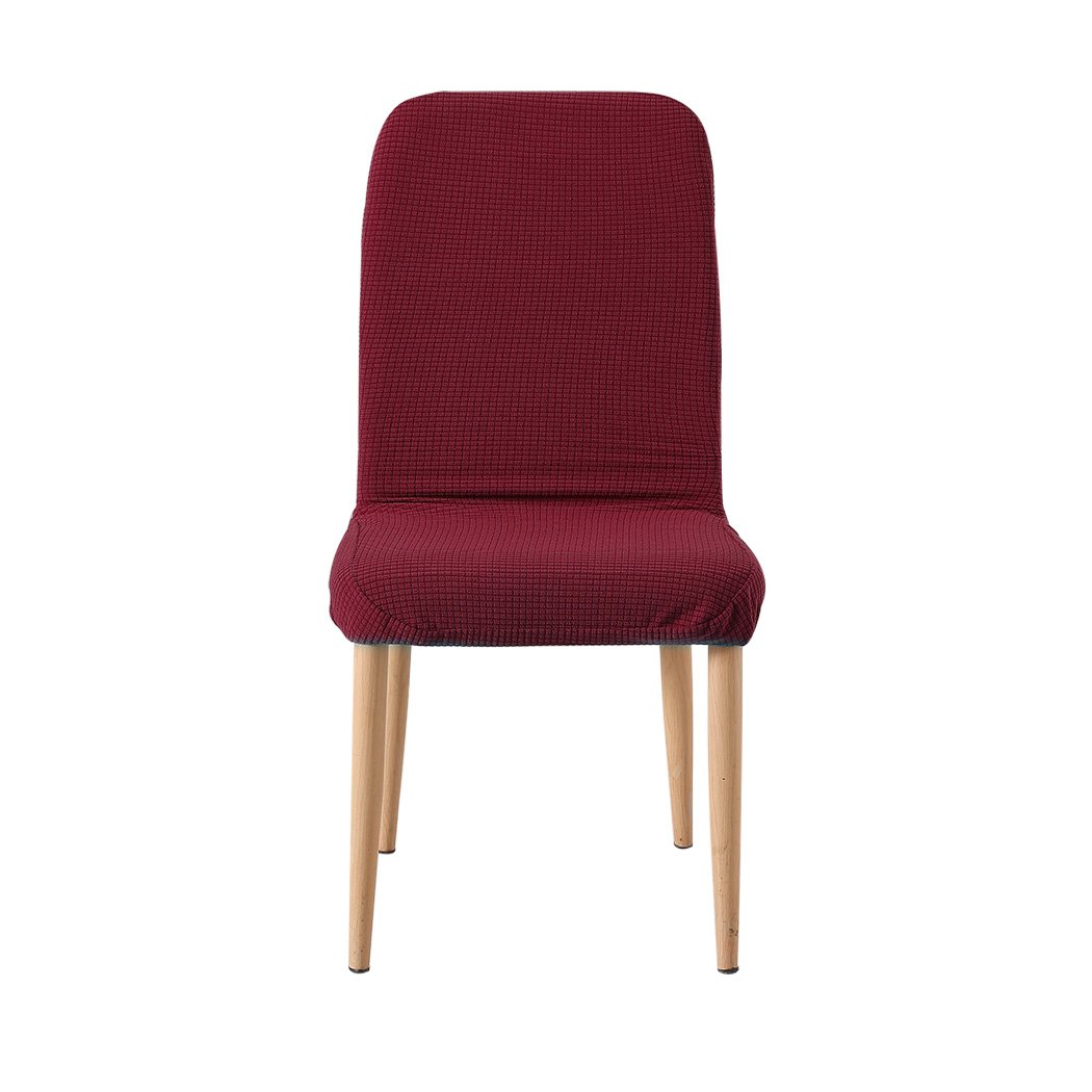 living room 2x Dining Chair Covers Spandex Cover Removable Slipcover Banquet Party Burgundy