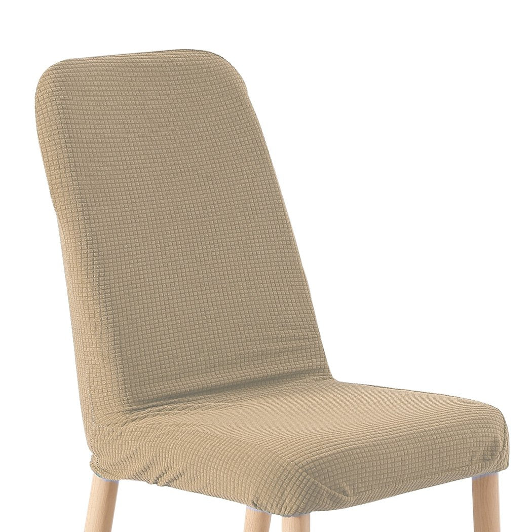 living room 2x Dining Chair Covers Spandex Cover Removable Slipcover Banquet Party Khaki