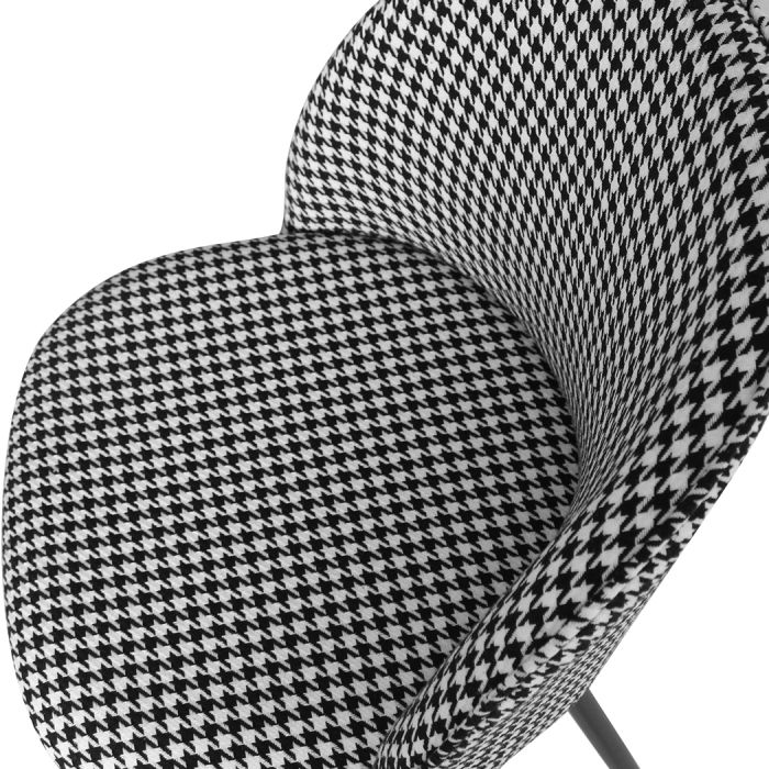 2x Dining Chairs Kitchen Cafe Lounge Chair -Black and white