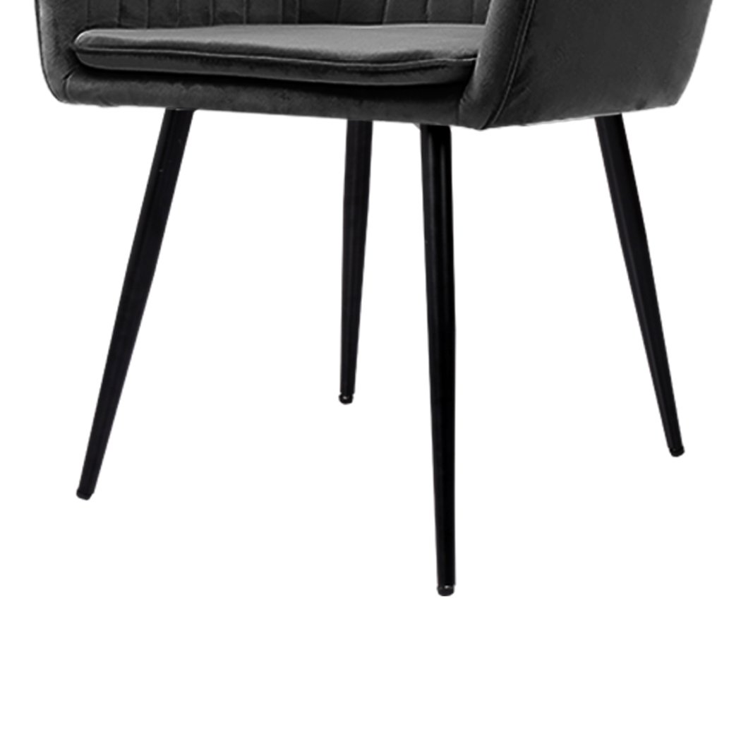 Dining Room 2x Dining Chairs Kitchen Steel Chair Velvet Removable Cushion Seat Covers