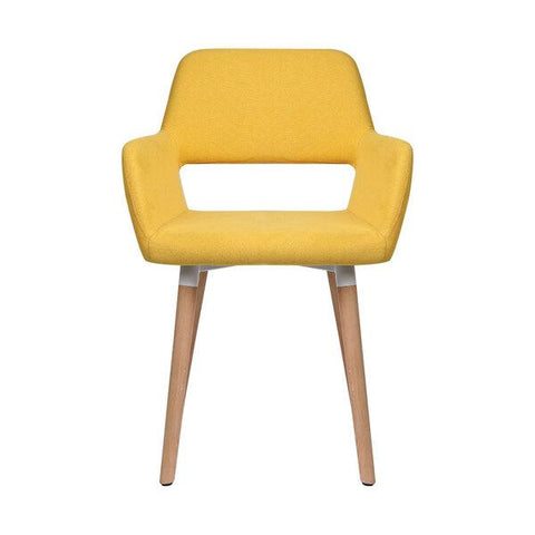 2x Dining Chairs Yellow