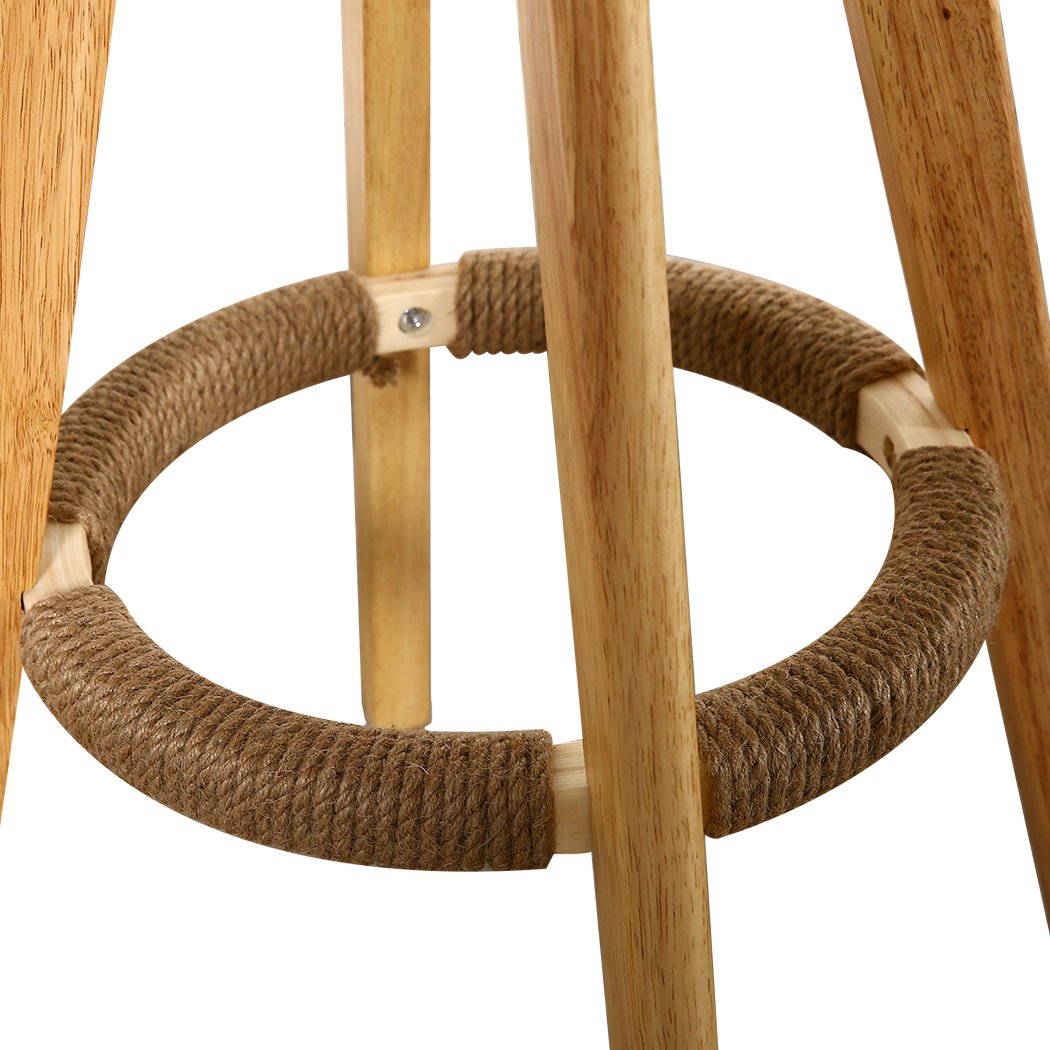 Dining Room 2x Fabric Swivel Bar Stool -Cream