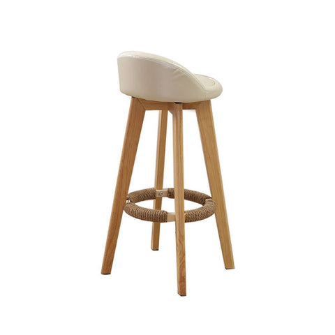 2x Leather Swivel Bar Stool Kitchen Stool Dining Chair Barstools Cream