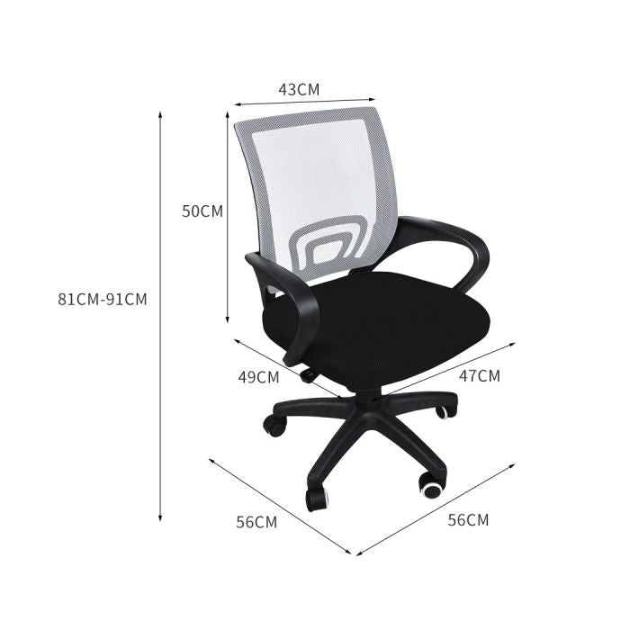 2x Office Chair Gaming Computer Mesh Chairs -Grey
