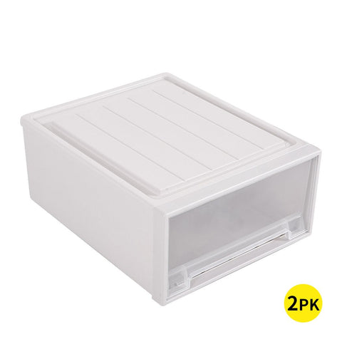 Living Room 2x Plastic Drawer Shoes Boxes