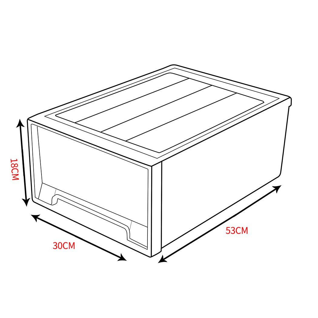 Living Room 2x Plastic Wide Drawer Shoes