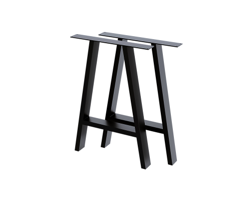 2x Rustic Dining Table Legs 71cm - White/Black