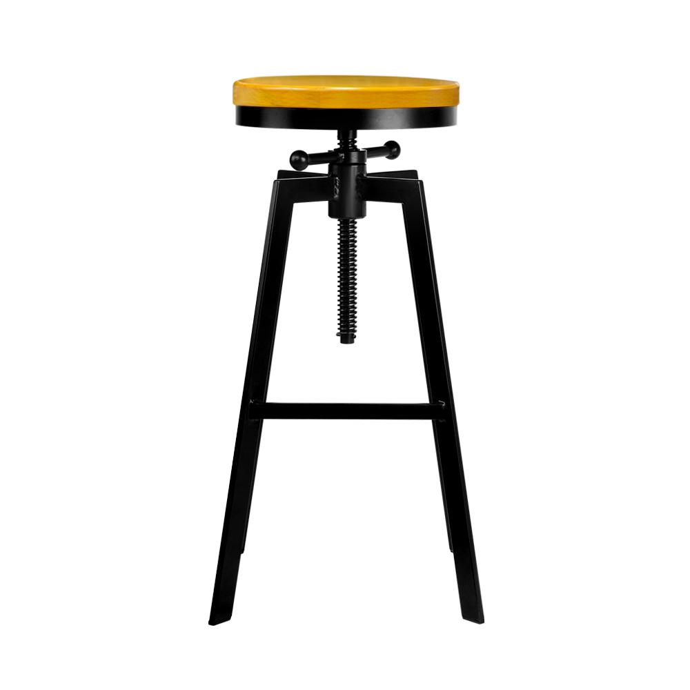 Furniture > Bar Stools & Chairs 2x Vintage Bar Stools Kitchen Stool Industrial Barstools Metal Swivel