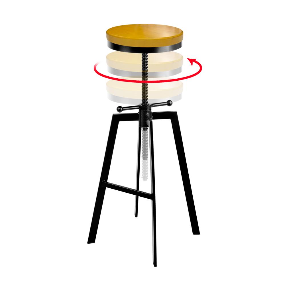 Furniture > Bar Stools & Chairs 2x Vintage Bar Stools Kitchen Stool Industrial Barstools Metal Swivel