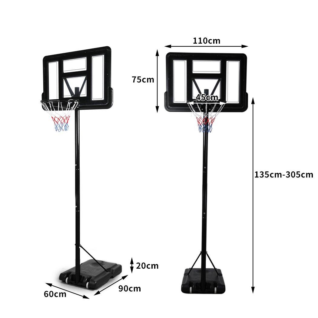 Kids Basketball Stand 3.05M Adjustable Basketball Hoop Stand System Ring