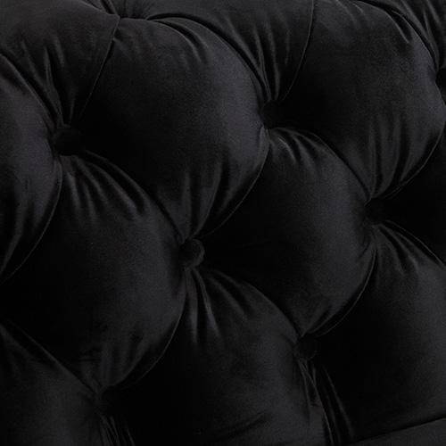 Furniture > Sofas 3+2 Seater Sofa Classic Button Tufted Lounge in Black Velvet Fabric with Metal Legs