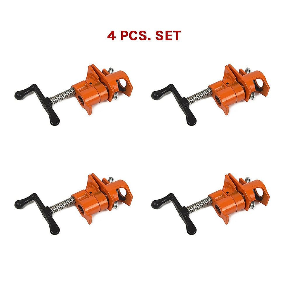3/4" Wood Gluing Pipe Clamp Set (4 Pack) Heavy Duty Pro Woodworking Cast Iron