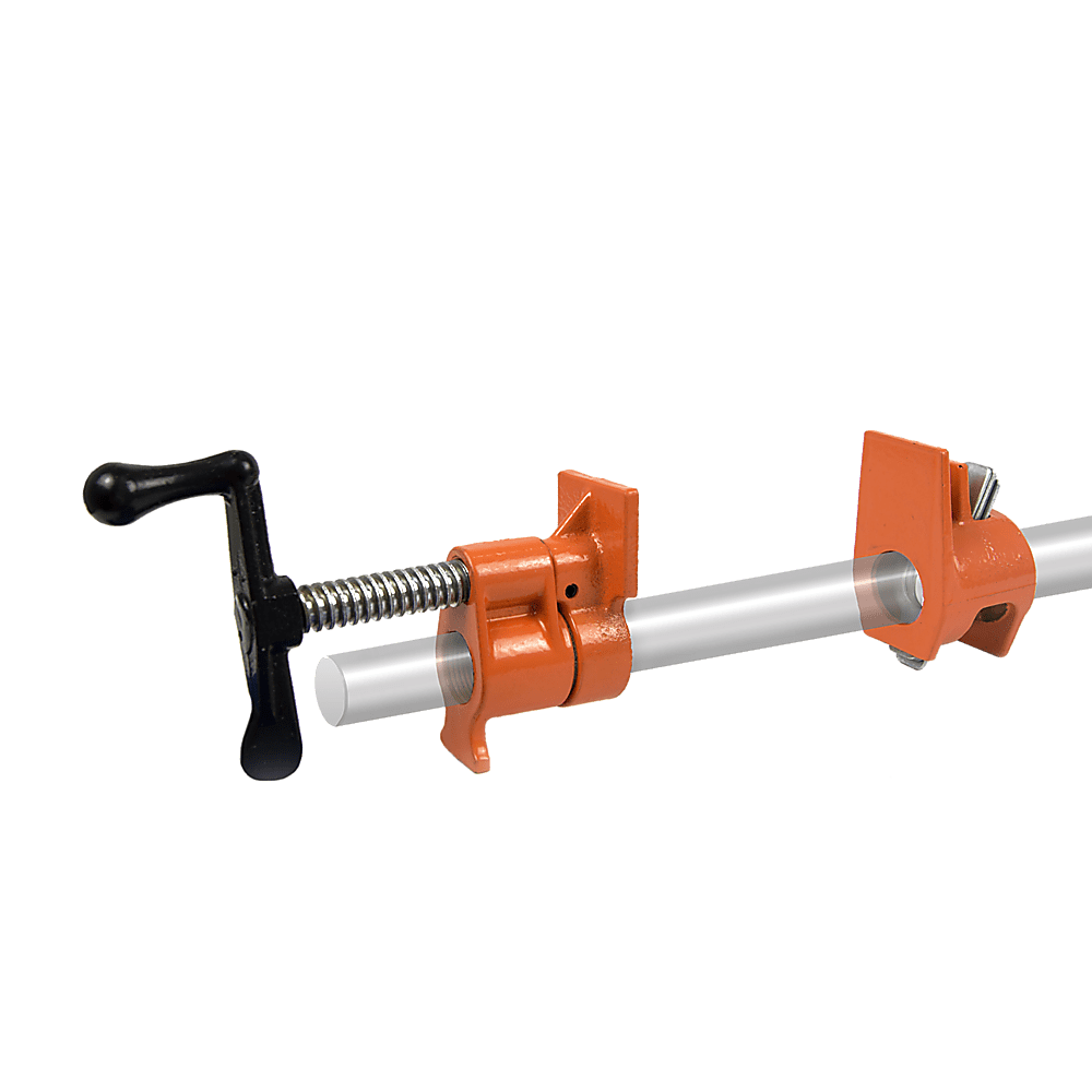 3/4" Wood Gluing Pipe Clamp Set (4 Pack) Heavy Duty Pro Woodworking Cast Iron