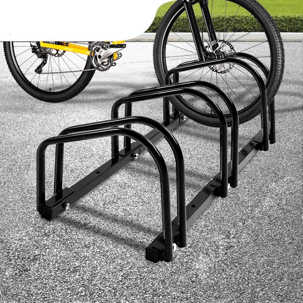bicycle accessories 3 Bike Floor Parking Rack Bikes Stand