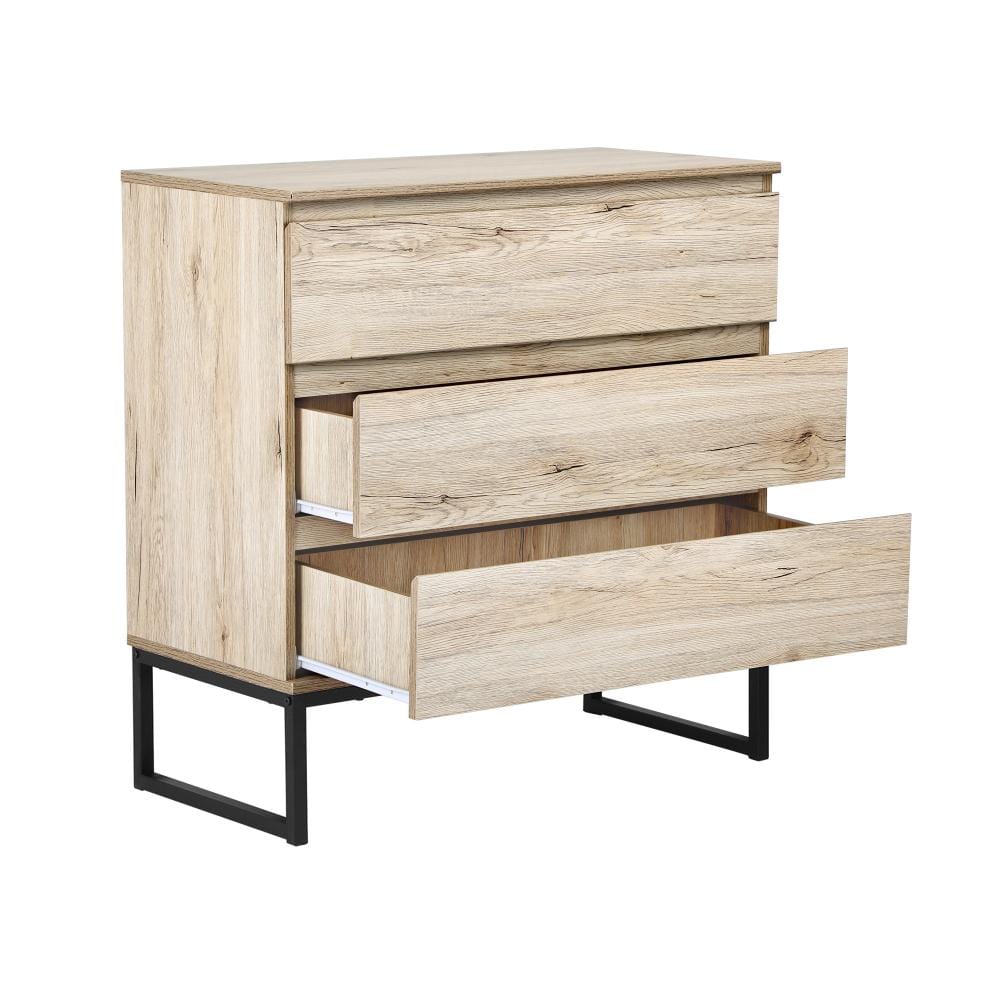 3 Chest of Drawers Storage Cabinet Tallboy Dresser Natural Furniture