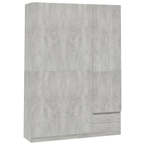 3-Door Wardrobe Concrete Grey 120x50x180 cm Chipboard