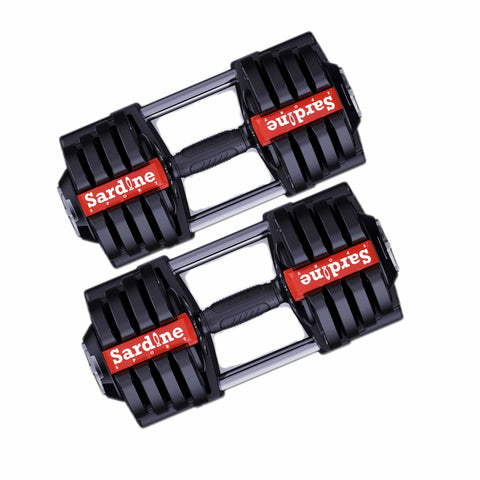 3-In-1 Multi-Functional Adjustable Dumbbell With Twist-Lock, All-In-One With Dumbbell-Barbell-Kettlebell, 1.5KG To 18KG, 3LB To 40LB - Pair