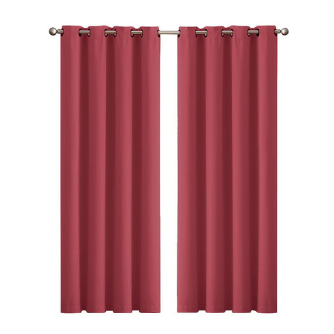 living room 3 Layers Eyelet Blockout Curtains 140x230cm Burgundy