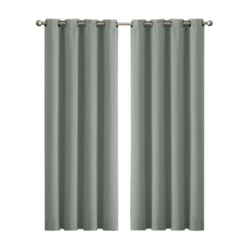 living room 3 Layers Eyelet Blockout Curtains 140x230cm Grey