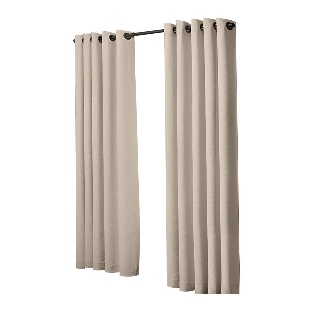 living room 3 Layers Eyelet Blockout Curtains 180x230cm Beige